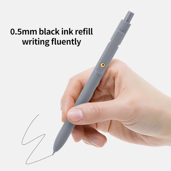 Ddaowanx Gel Pens, 6 Pcs 0.5mm Quick Dry Black Ink Pens Fine Point Smooth Writing Pens, Cute Office School Supplies Gifts for Women - Image 5