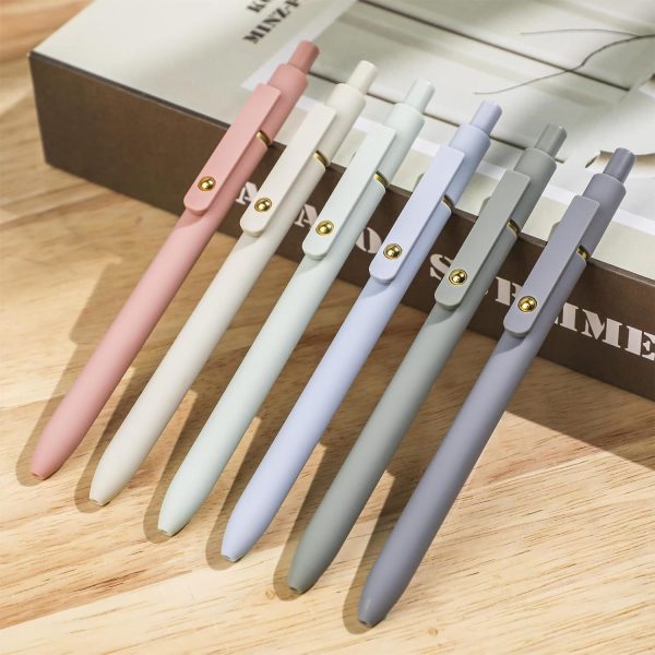Ddaowanx Gel Pens, 6 Pcs 0.5mm Quick Dry Black Ink Pens Fine Point Smooth Writing Pens, Cute Office School Supplies Gifts for Women - Image 9