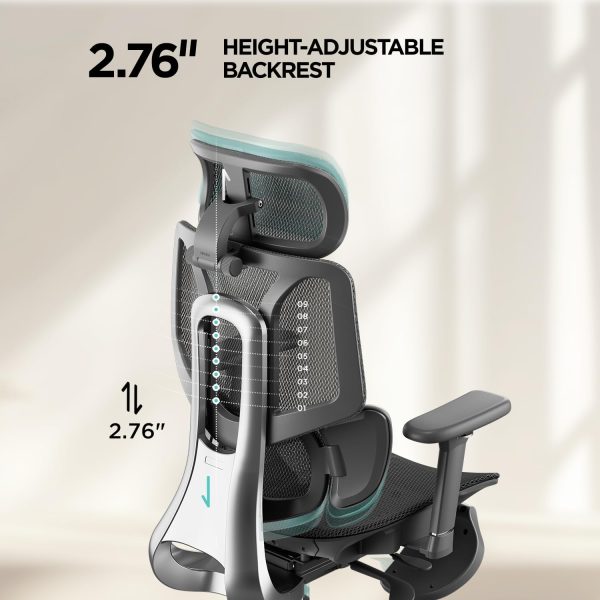 Hbada E3 Air Ergonomic Office Chair, Big and Tall Office Chair - with 3-Zone Dynamic Lumbar Support, 3D Adjustable Headrest, 3D Adjustable Armrests, Swivel, Black(No Footrest) - Image 9